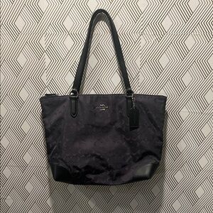 Coach Dark Gray Signature Tote